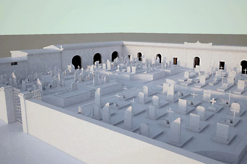 cemetery 3D Model .c4d .max .obj .3ds .fbx .stl .blend 