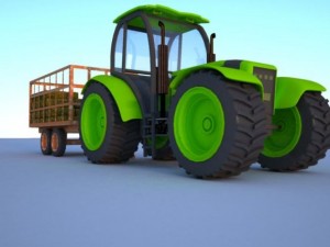 tractor and trailer Modelo 3D