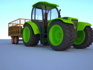 ट्रैक्टर और ट्रेलर 3D मॉडल