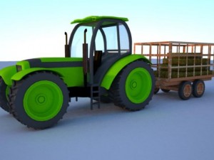 tractor and trailer 3D Модель