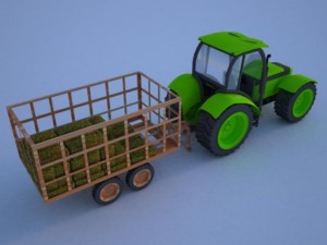 tractor and trailer 3D Модель