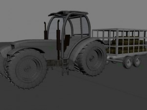 tractor and trailer 3D Модель