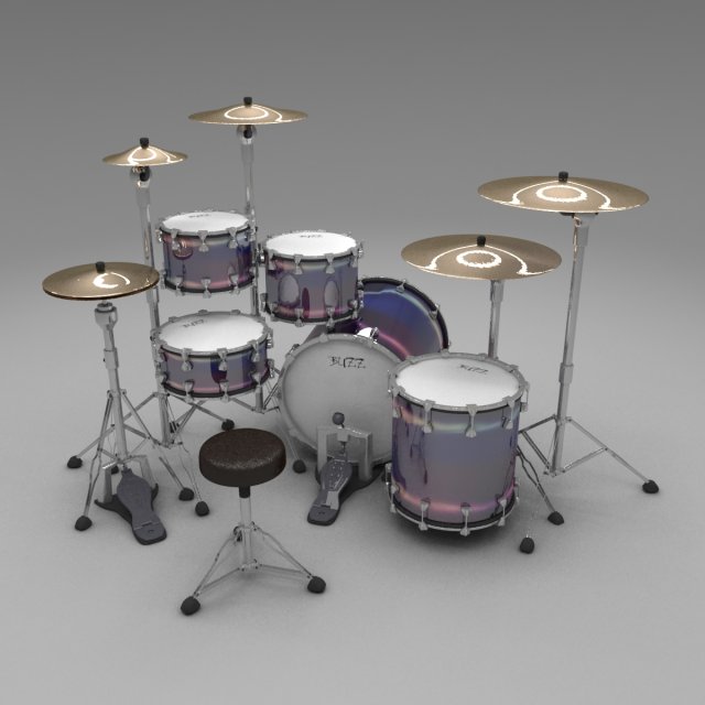 drum kit buzz Model 3D .c4d .max .obj .3ds .fbx .stl .blend 