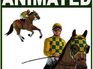 racehorse and jockey Modèle 3D