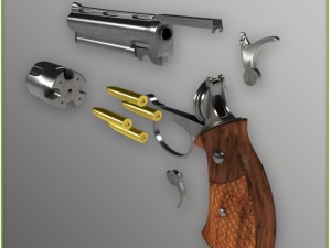 animated pistol 3d Modelo 3D