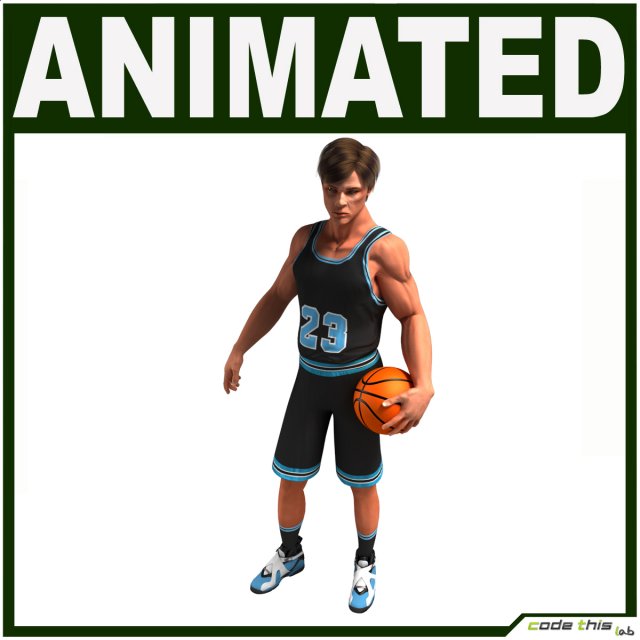 animated basketball player white 3D मॉडल .c4d .max .obj .3ds .fbx .stl .blend 