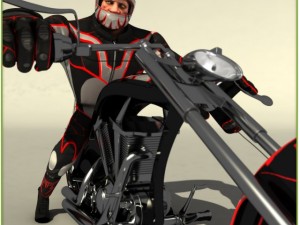 biker chopper go kart package 3D Model