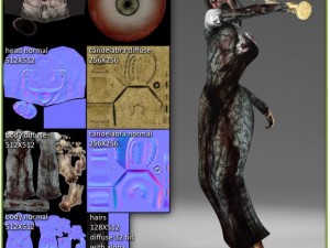 female zombie 3D 模型