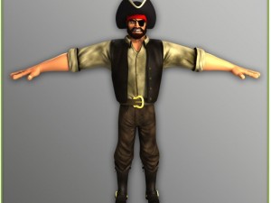 cartoon male pirate tpose version 3D 모델