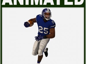 black american football player hipoly Modèle 3D