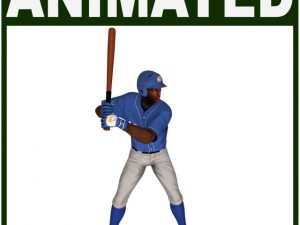 black baseball player hipoly batter 3Dモデル