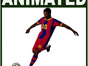 black soccer player hipoly Modèle 3D