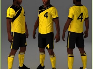 black soccer player hipoly Modelo 3D