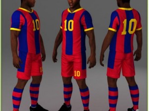 black soccer player hipoly Modelo 3D