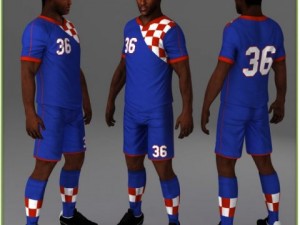 black soccer player hipoly Modelo 3D