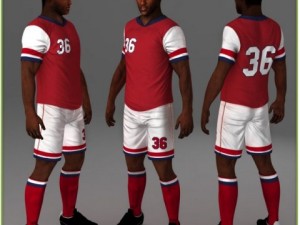 black soccer player hipoly Modelo 3D