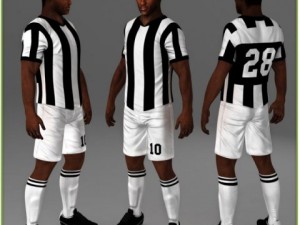 black soccer player hipoly Modelo 3D