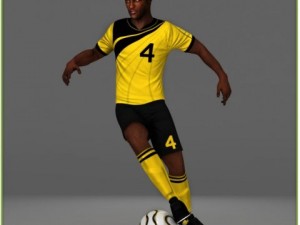 black soccer player hipoly Modelo 3D