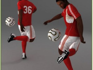black soccer player hipoly Modelo 3D