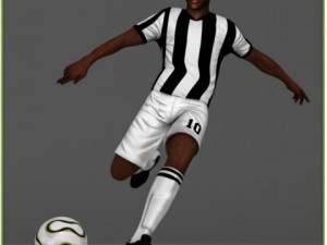 black soccer player hipoly Modelo 3D
