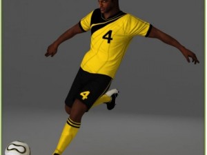 black soccer player hipoly Modelo 3D