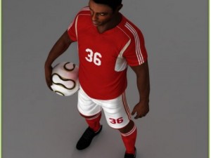 black soccer player hipoly Modelo 3D