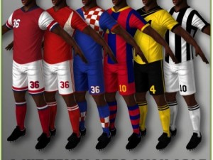 black soccer player hipoly Modelo 3D