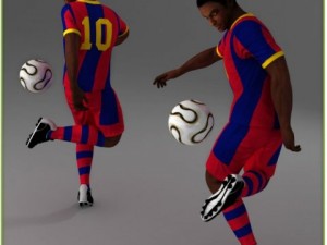 black soccer player hipoly Modelo 3D