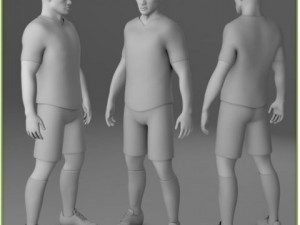 black soccer player hipoly Modelo 3D
