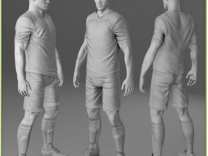 black soccer player hipoly Modelo 3D