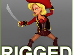 package male and female pirates rigged Modello 3D