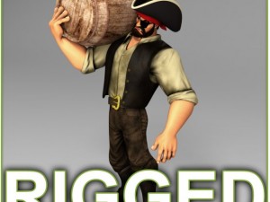 package male and female pirates rigged Modello 3D