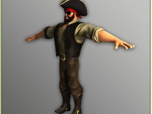 package male and female pirates rigged Modello 3D