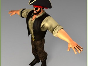 package male and female pirates rigged Modello 3D