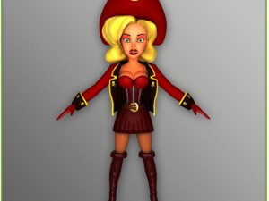 package male and female pirates rigged Modello 3D