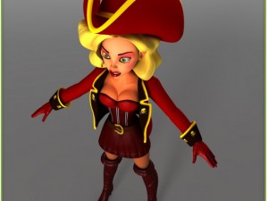 package male and female pirates rigged Modello 3D