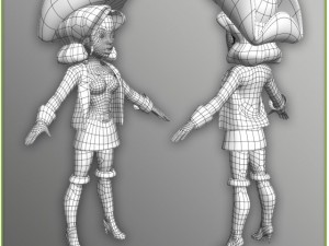 package male and female pirates rigged Modello 3D
