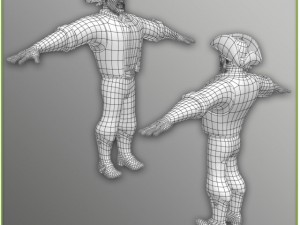 package male and female pirates rigged Modello 3D