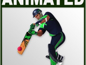 hipoly cricket player batter 3Dモデル