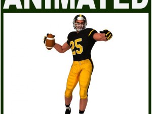 white american football player hipoly Modèle 3D
