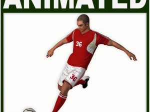 white soccer player hipoly Modèle 3D