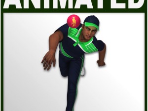 hipoly cricket player bowler 3D Model