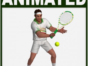 white tennis player 3D Model