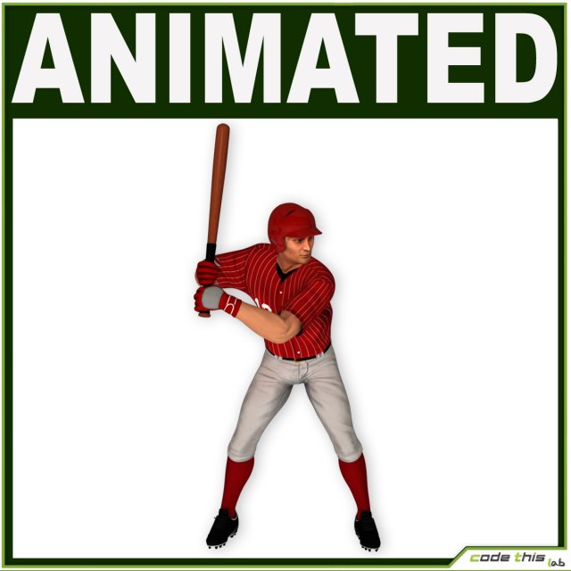 asian baseball player cg batter Modèle 3D .c4d .max .obj .3ds .fbx .stl .blend 