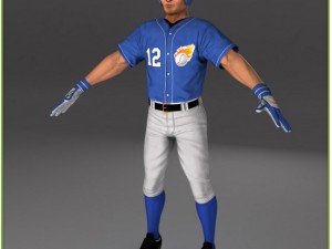 asian baseball player cg batter Modèle 3D
