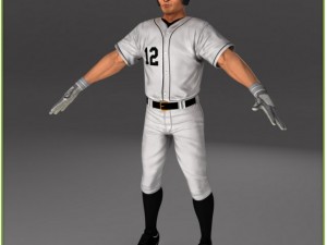 asian baseball player cg batter Modèle 3D