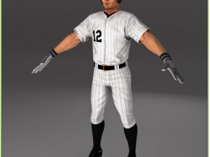 asian baseball player cg batter Modèle 3D