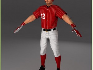 asian baseball player cg batter Modèle 3D