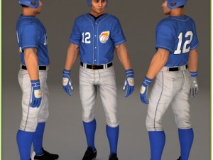asian baseball player cg batter Modèle 3D