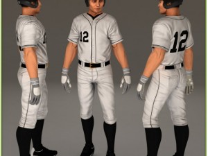 asian baseball player cg batter Modèle 3D